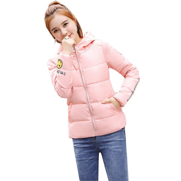 Модерно дамско яке с щампа и качулка в няколко цвята