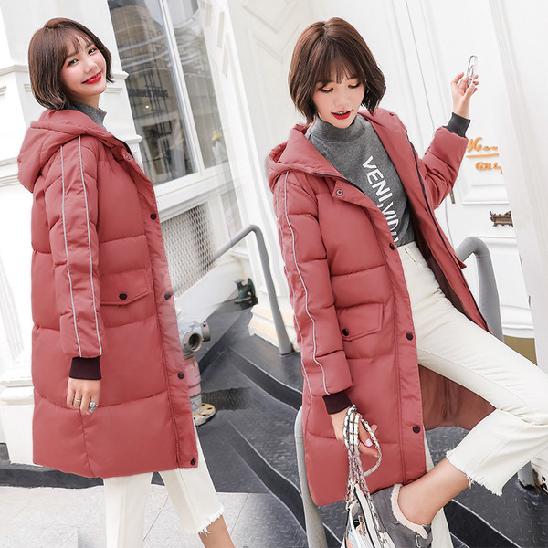 Дълго дамско зимно яке в четири цвята