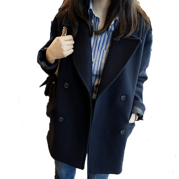 Ежедневно дамско палто с джобове в два цвята 