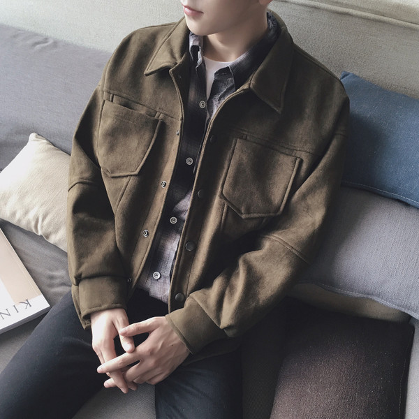 Мъжко модерно яке с джобове в три цвята