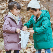 Детско зимно дълго яке в четири цвята подходящо за момичета и момчета