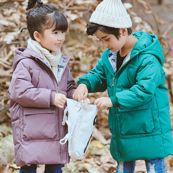 Детско зимно дълго яке в четири цвята подходящо за момичета и момчета