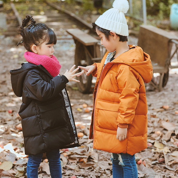 Детско зимно дълго яке в четири цвята подходящо за момичета и момчета