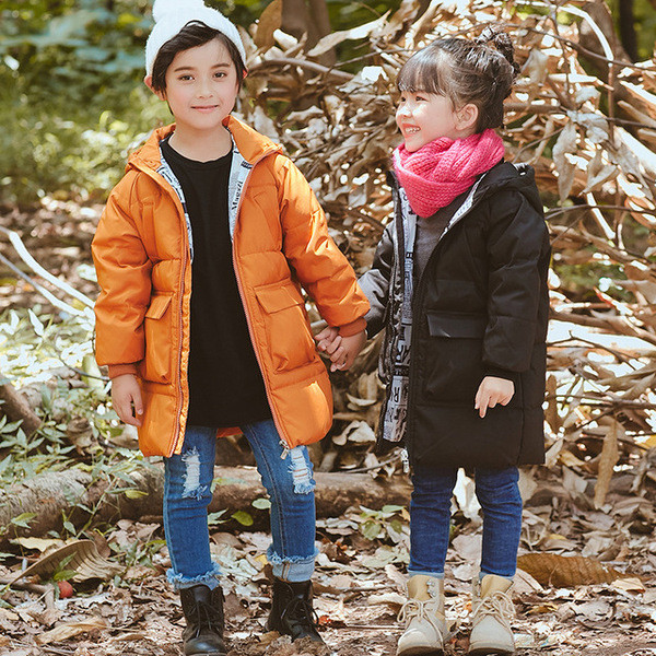 Детско зимно дълго яке в четири цвята подходящо за момичета и момчета