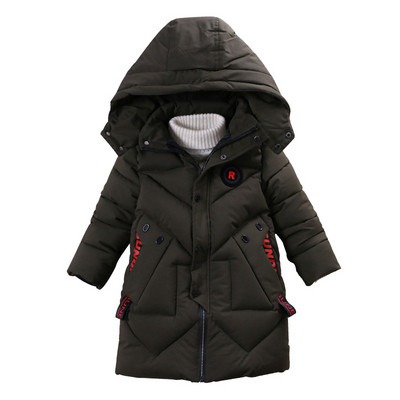 Модерно детско яке за момчета с надписи и качулка в три цвята