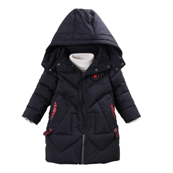 Модерно детско яке за момчета с надписи и качулка в три цвята