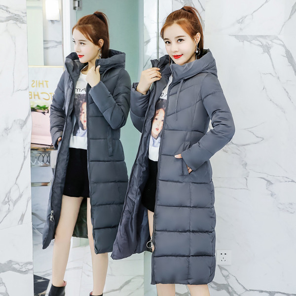 Дамско дълго  яке с качулка в четири цвята