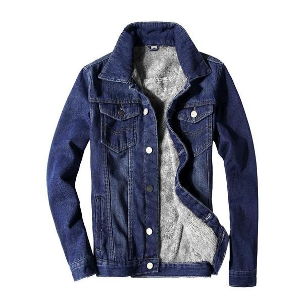 Плътно мъжко дънково яке с мека подплата в няколко модела