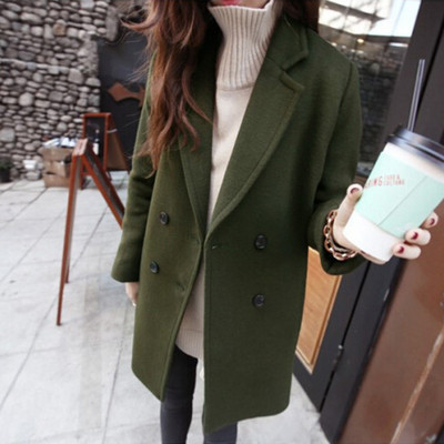 Ежедневно дамско палто с V-образна яка широк модел в няколко цвята