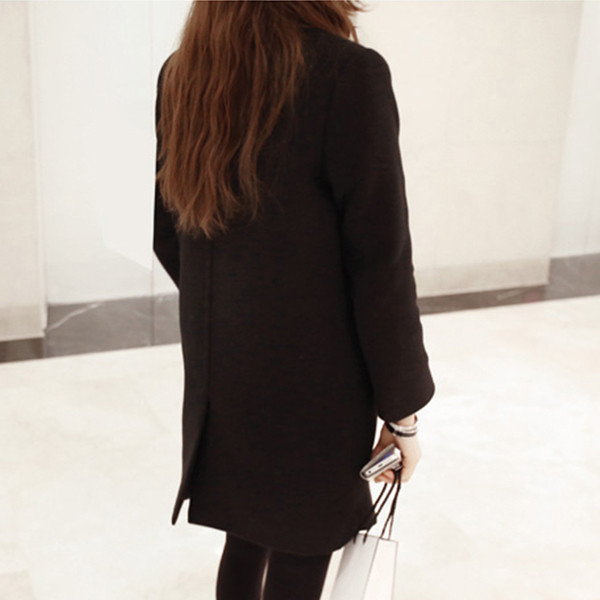 Ежедневно дамско палто с V-образна яка широк модел в няколко цвята 