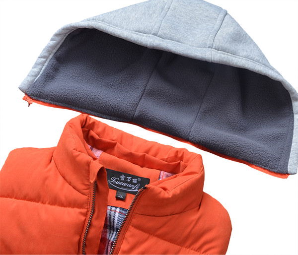 Ежедневен детски плътен елек за момчета в оранжев цвят