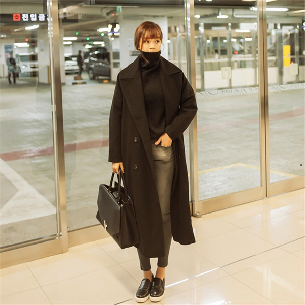 Дамско дълго палто с V-образна яка в няколко цвята 