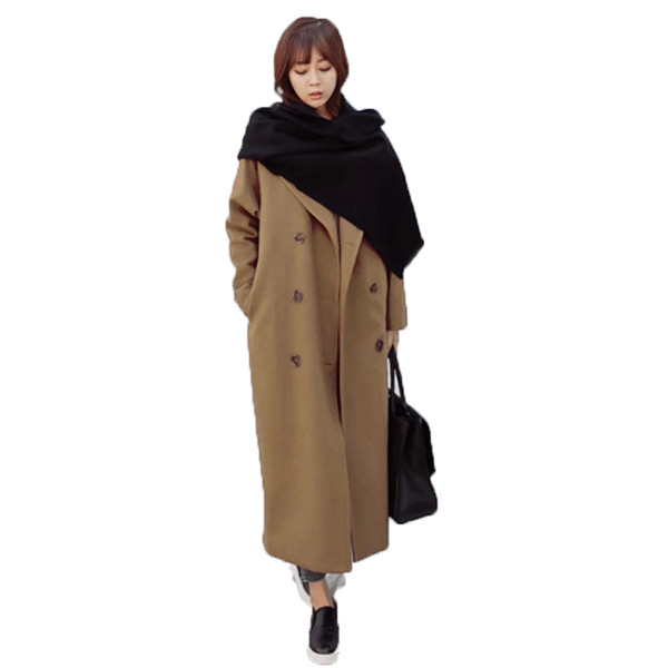 Дамско дълго палто с V-образна яка в няколко цвята 