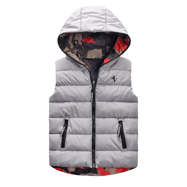 Ежедневен двулицев елек за момчета в три цвята