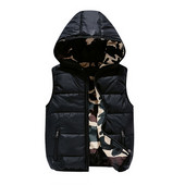 Небрежен детски двулицев елек в четири цвята