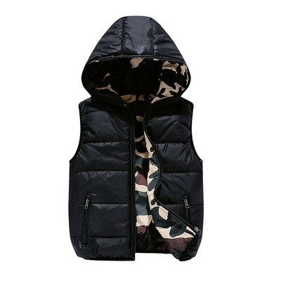 Небрежен детски двулицев елек в четири цвята