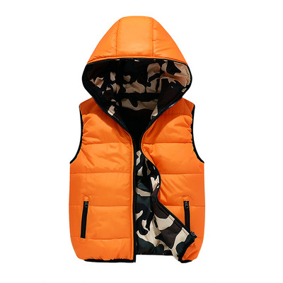 Небрежен детски двулицев елек в четири цвята