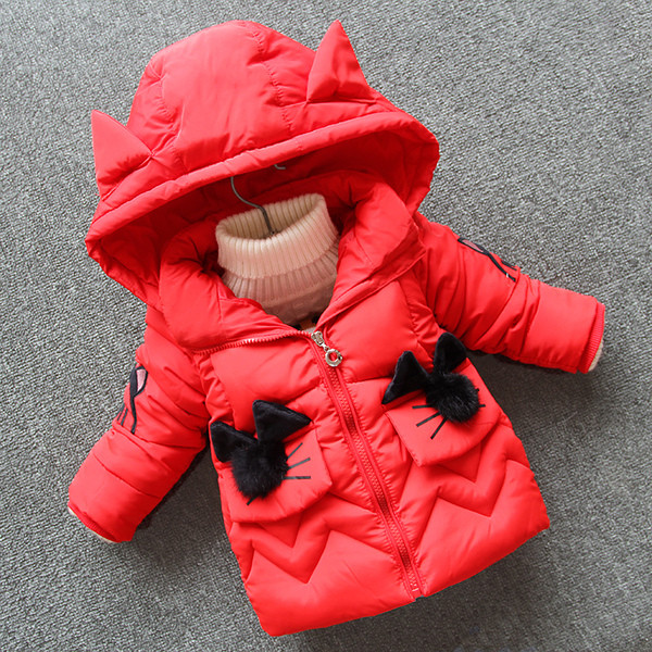 Детско зимно яке за момичета с 3D елементи в няколко цвята