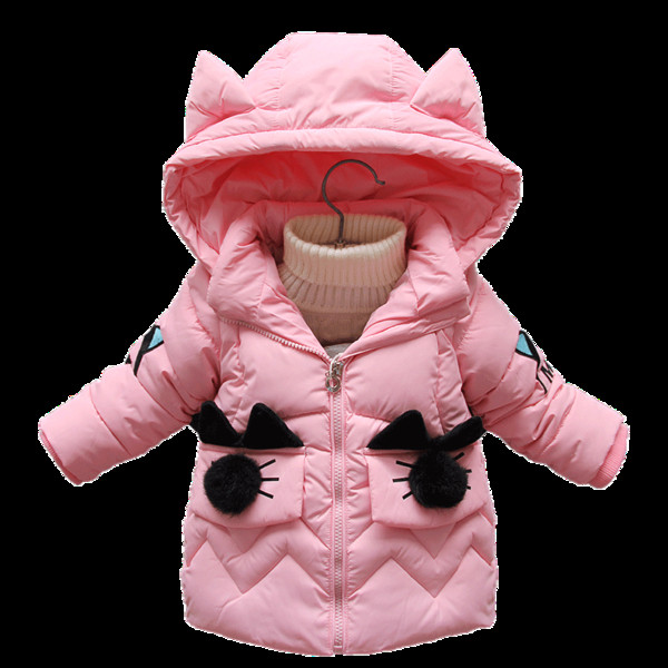 Детско зимно яке за момичета с 3D елементи в няколко цвята