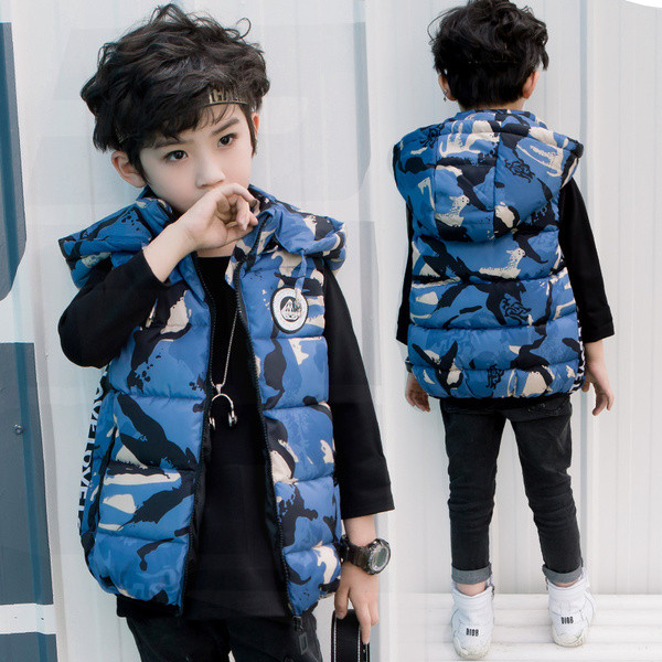 Moдерен детски камуфлажен елек в три цвята