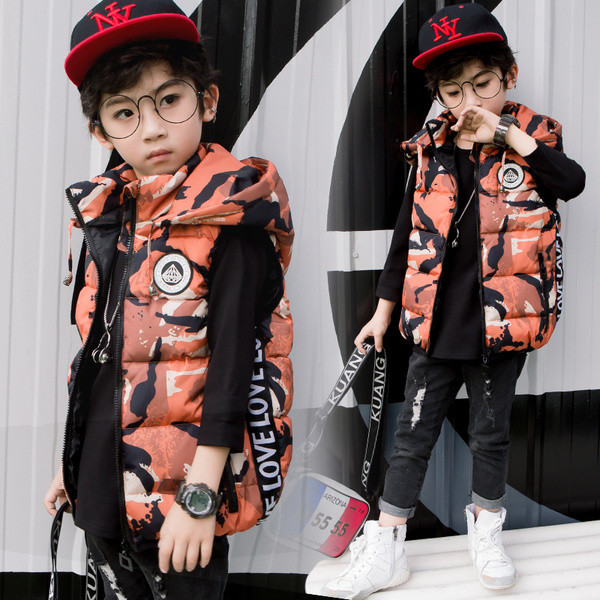 Moдерен детски камуфлажен елек в три цвята