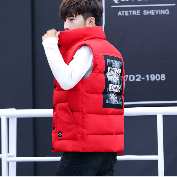 Ежедневен мъжки  елек за момчета с апликация на гърба в четири цвята