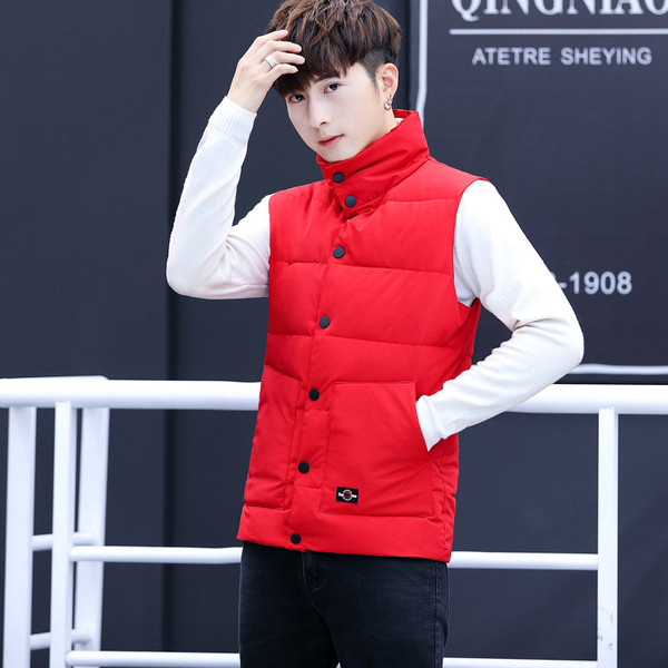 Ежедневен мъжки  елек за момчета с апликация на гърба в четири цвята