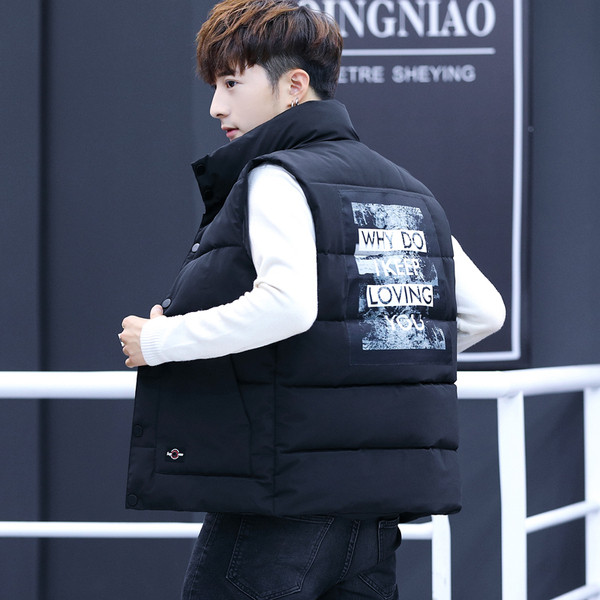 Ежедневен мъжки  елек за момчета с апликация на гърба в четири цвята