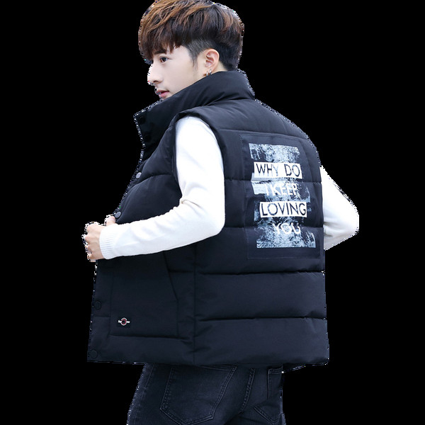 Ежедневен мъжки  елек за момчета с апликация на гърба в четири цвята