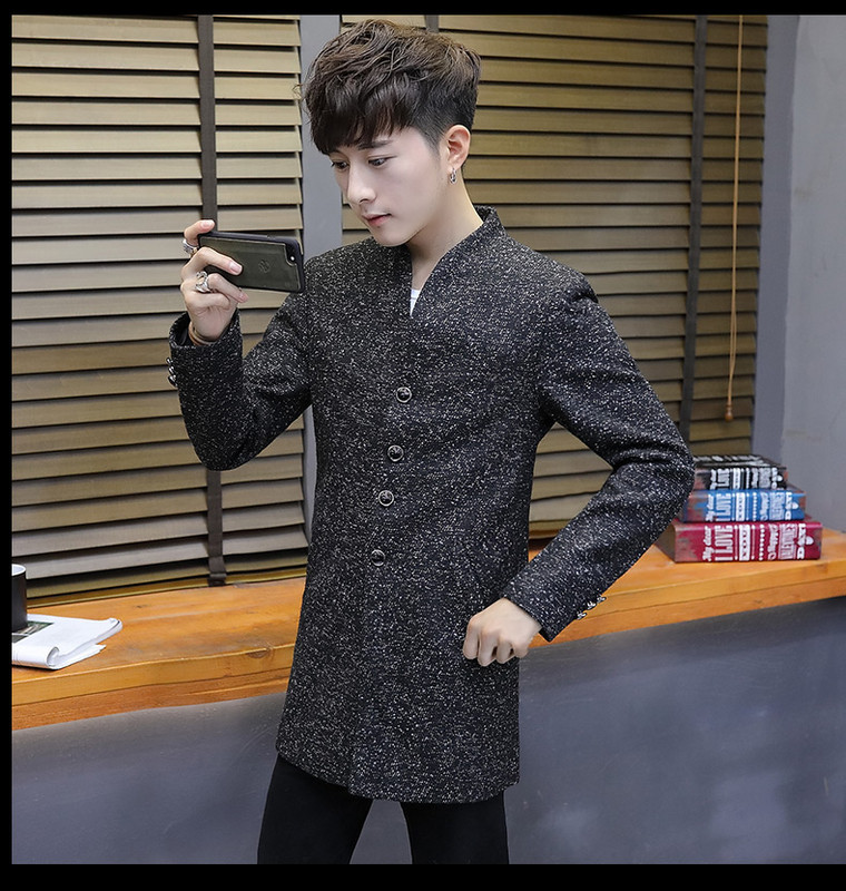 Есенно мъжко палто с V-образно деколте в три цвята