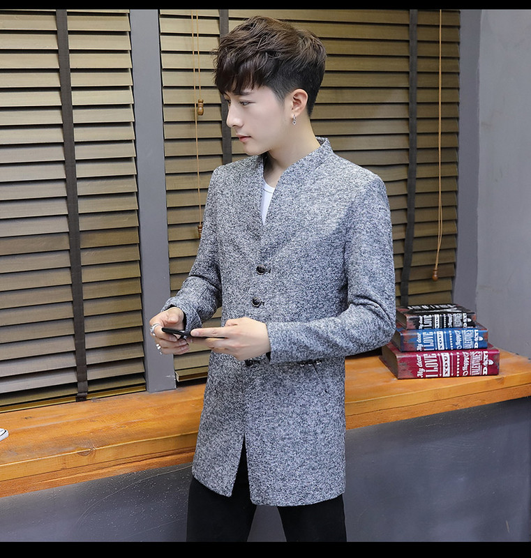 Есенно мъжко палто с V-образно деколте в три цвята