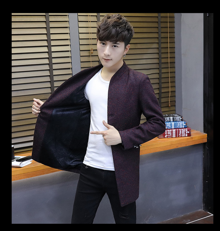 Есенно мъжко палто с V-образно деколте в три цвята