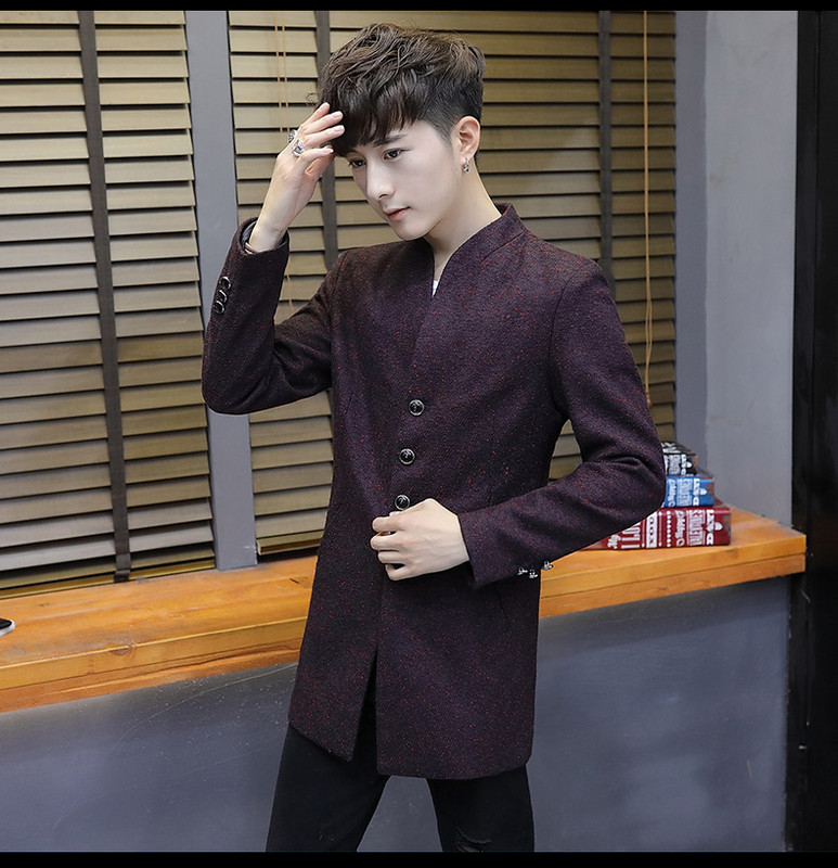 Есенно мъжко палто с V-образно деколте в три цвята