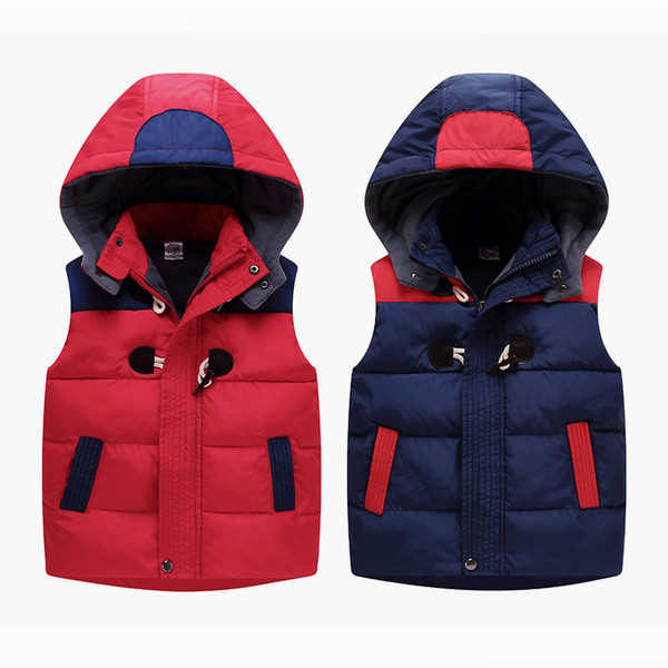 Ежедневен детски елек за момчета в два цвята с качулка