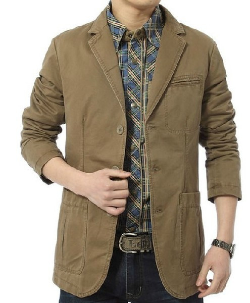 Стилно мъжко яке с V-образна яка в три цвята