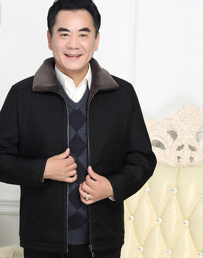 Мъжко късо палто с мека подплата в черен цвят