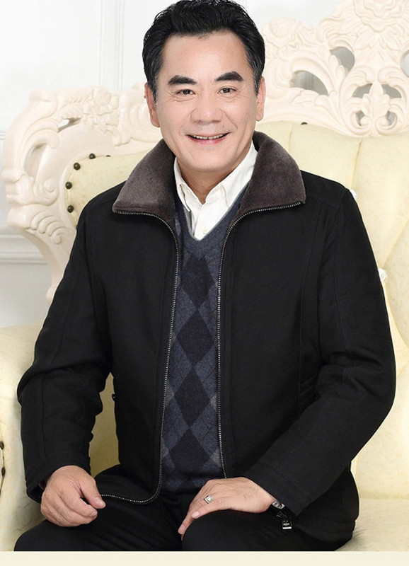 Мъжко късо палто с мека подплата в черен цвят