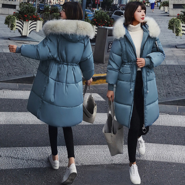 Дълго зимно дамско яке с пух в пет цвята