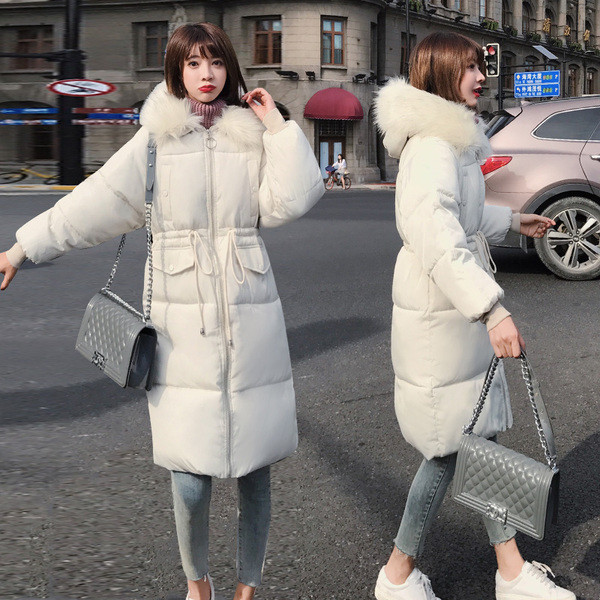 Дълго зимно дамско яке с пух в пет цвята