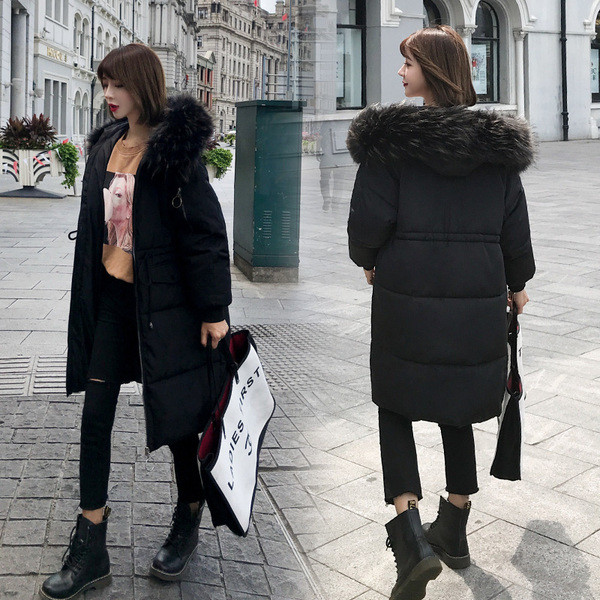 Дълго зимно дамско яке с пух в пет цвята