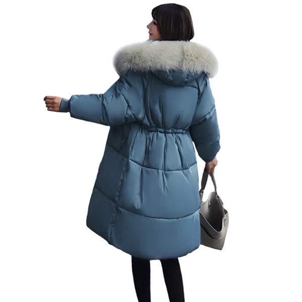 Дълго зимно дамско яке с пух в пет цвята