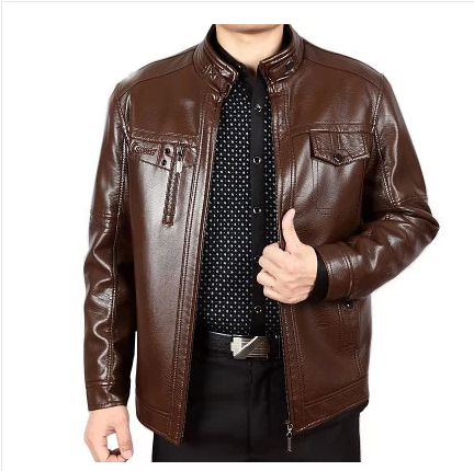 Мъжко модерно яке от еко кожа в два цвята