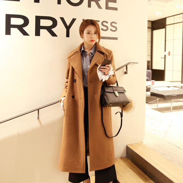 Стилно дамско палто дълъг модел с V-образна яка в два  цвята 