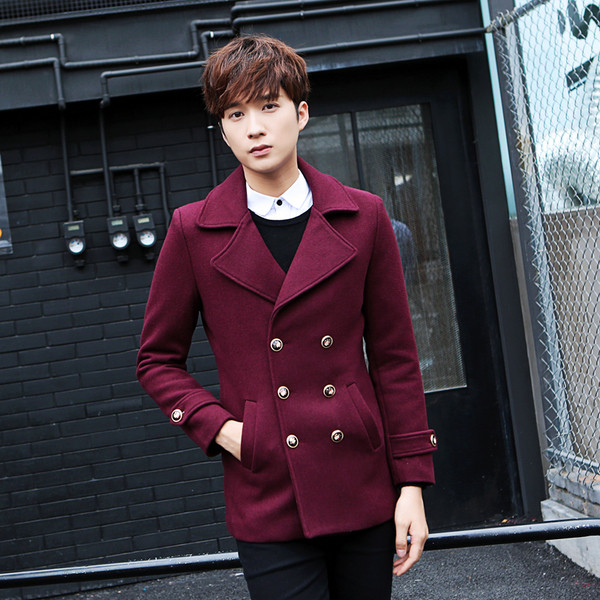 Късо стилно мъжко палто в три цвята