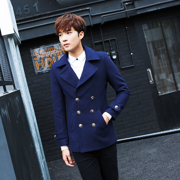 Късо стилно мъжко палто в три цвята