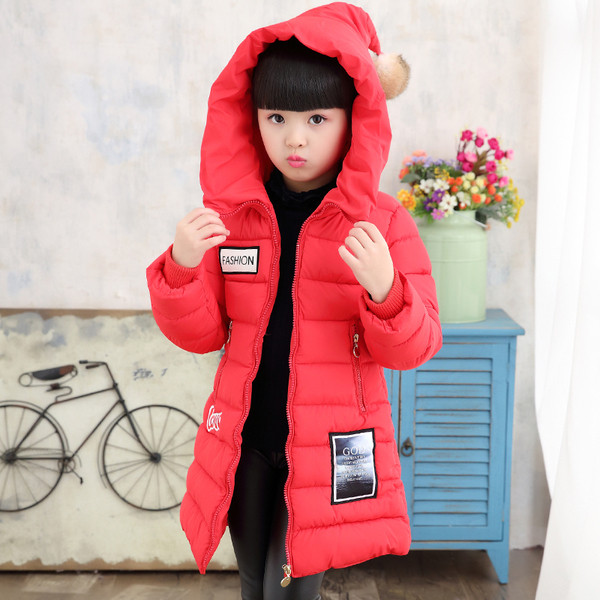 Актуален модел детско зимно яке за момичета с апликация в три цвята