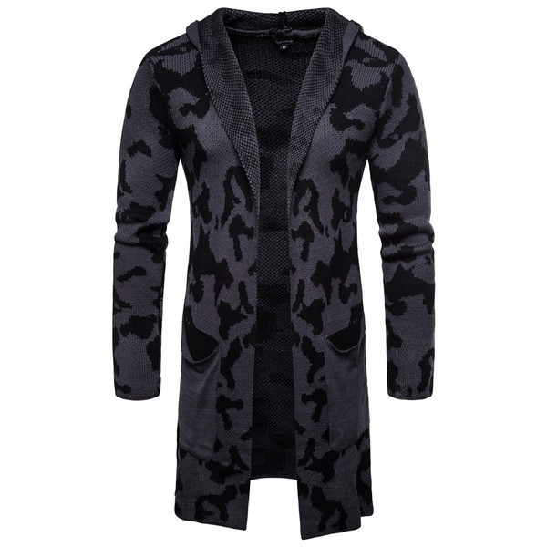 Модерна мъжка жилетка с качулка и джобове в четири цвята