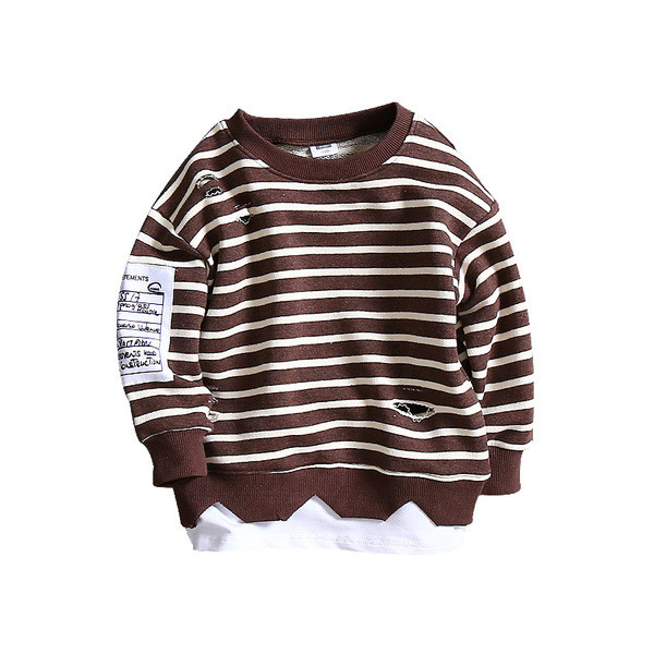 Pulover pentru copii pentru baieti in maro si negru