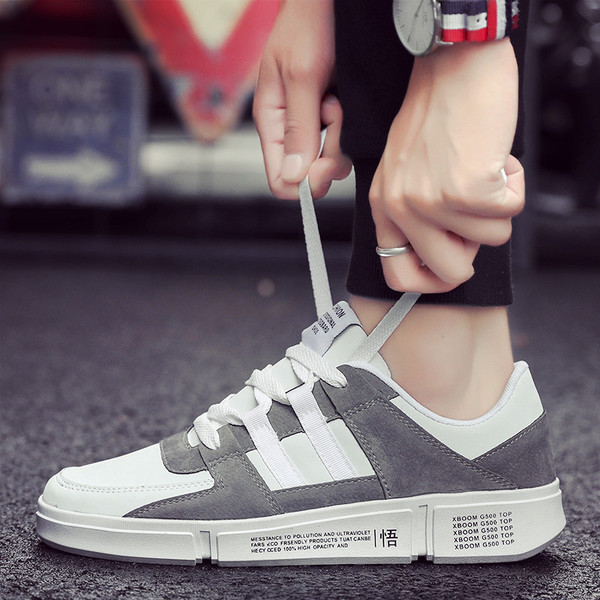 Adidasi moderni barbatesti din piele ecologica pentru toamna - doua modele in culori diferite