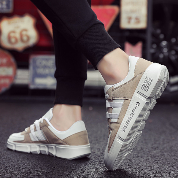 Adidasi moderni barbatesti din piele ecologica pentru toamna - doua modele in culori diferite